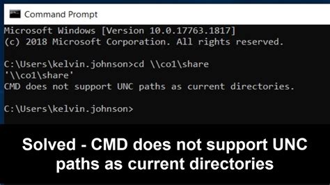 Feb 24, 2022 ... ... CMD does not support UNC paths as current directories 錯誤訊息。原 ... The command then changes the current drive and directory to the specified ...
